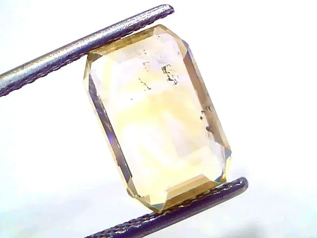 5.38 Ct Certified Unheated Untreated Natural Ceylon Yellow Sapphire Gemstone - Venus Gems