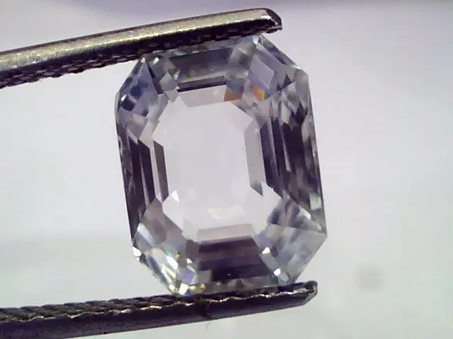 5.39 Ct Unheated Untreated Natural Premium White Sapphire Gemstone