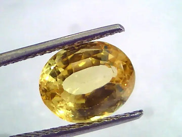5.52 Ct Unheated Untreated Natural Ceylon Yellow Sapphire AAAAA
