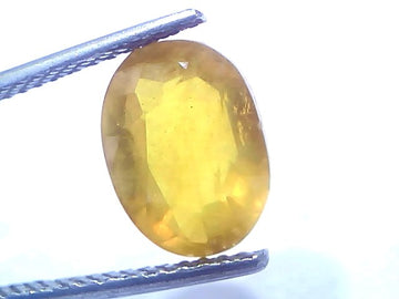 5.61 Carat 6.16 Ratti Certified Natural Yellow Sapphire Pukhraj Stone (Heated)