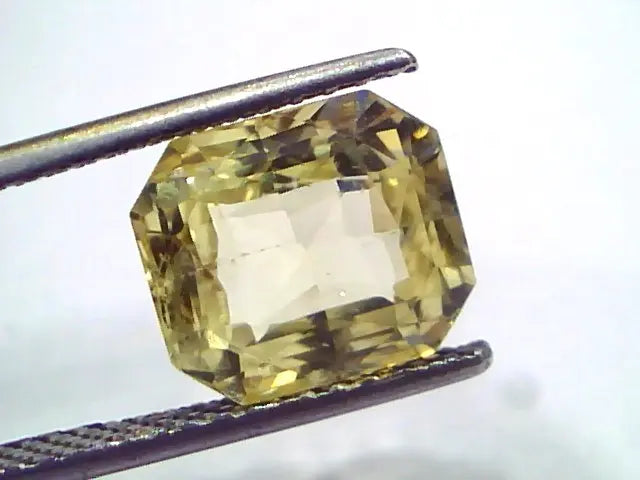 5.68 Ct IGI Certified Unheated Untreated Natural Ceylon Yellow Sapphire