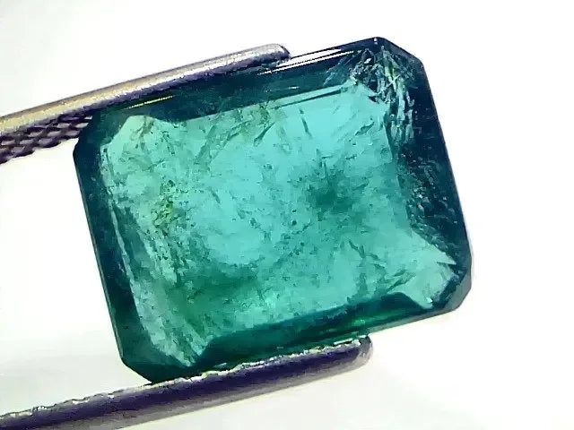 5.71 Ct GII Certified Untreated Natural Zambian Emerald Gemstone AAA - Venus Gems