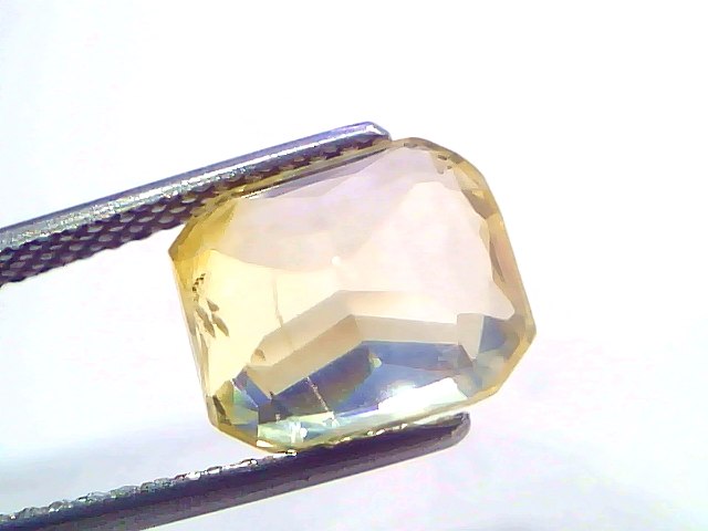 5.74 Ct IGI Certified Unheated Natural Ceylon Yellow Sapphire Pukhraj – 6.30 Ratti