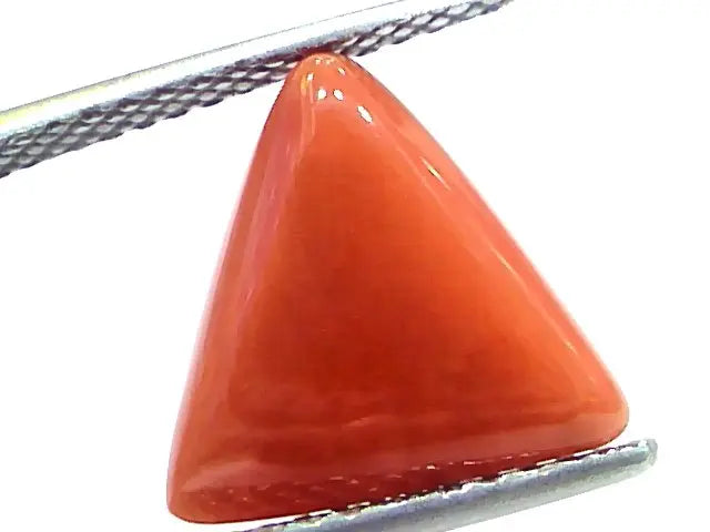 5.95 Ct 9.8 Ratti Natural Italian Triangle Red Coral Moonga Gemstone