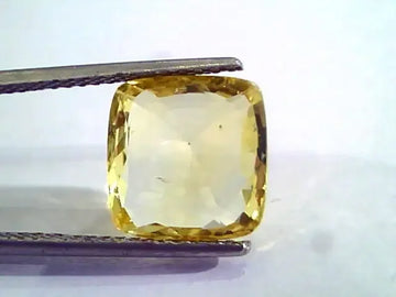 6.04 Ct Unheated Untreated Natural Ceylon Yellow Sapphire Gemstone - Venus Gems