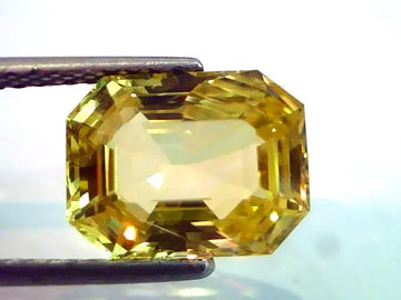 6.07 Ct TopGrade Topcolor TopCut Unheated Ceylon Yellow Sapphire