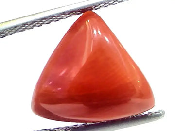 6.09 Ct 10.1 Ratti Natural Italian Triangle Red Coral Moonga Gemstone