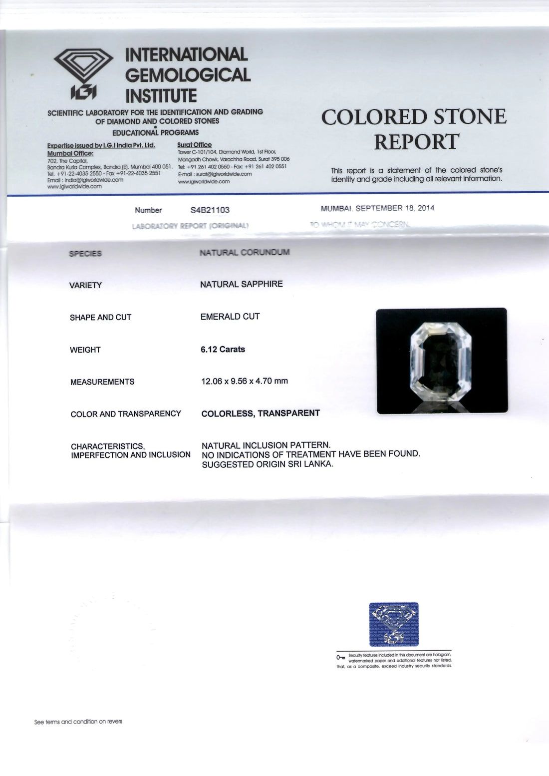 6.12 Ct Unheated Untreated Natural Premium White Sapphire Gemstone
