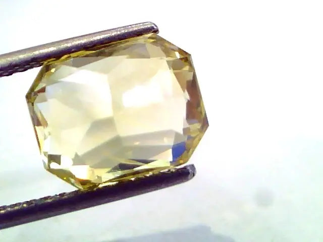 6.19 Ct Certified Unheated Untreated Flawless Radiant Cut Natural Ceylon Yellow Sapphire
