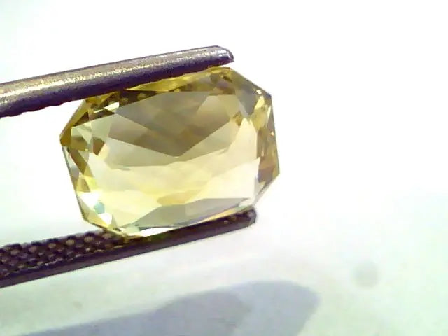 6.19 Ct Certified Unheated Untreated Flawless Radiant Cut Natural Ceylon Yellow Sapphire