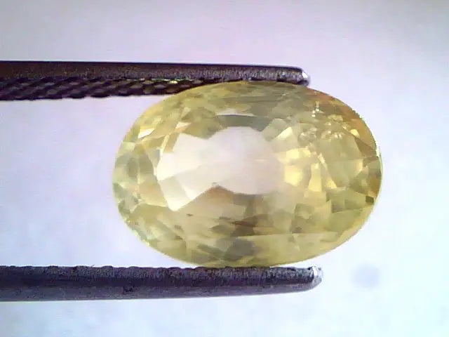 6.35 Ct Unheated Untreated Natural Pale Yellow Ceylon Sapphire