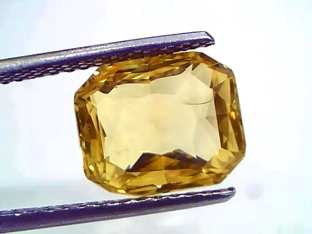 6.51 Ct IGI Certified Unheated Untreated Natural Ceylon Yellow Sapphire AAA