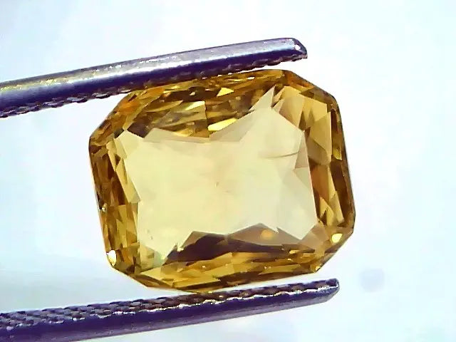 6.51 Ct IGI Certified Unheated Untreated Natural Ceylon Yellow Sapphire AAA