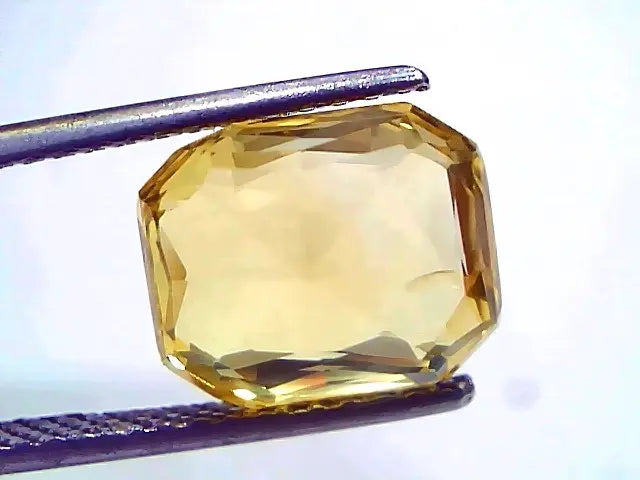 6.51 Ct IGI Certified Unheated Untreated Natural Ceylon Yellow Sapphire AAA
