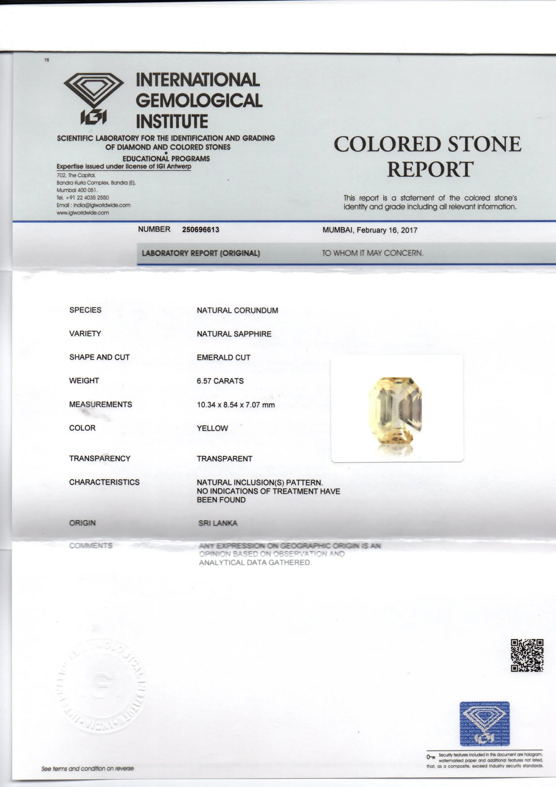 6.57 Ct Unheated Untreated Natural Ceylon Yellow Sapphire Gemstone - Venus Gems
