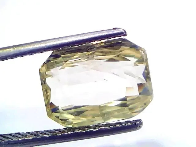 6.56 Ct GII Certified Unheated Untreated Natural Ceylon Yellow Sapphire - Venus Gems