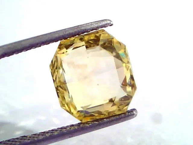 6.81 Ct IGI Certified Unheated Untreated Natural Ceylon Yellow Sapphire