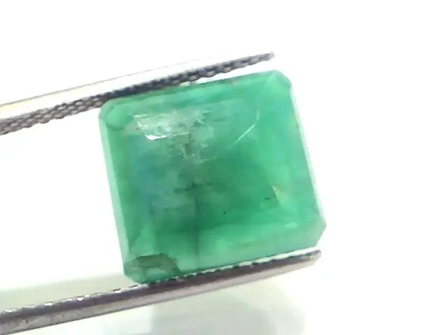 6.84 Ct Certified Untreated Natural Deep Green Zambian Emerald