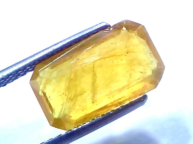 6.85 Carat 7.52 Ratti Certified Natural Yellow Sapphire Pukhraj Stone (Heated)