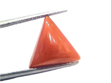 6.95 Ct 7.72 Ratti Natural Italian Triangle Red Coral Moonga Gemstone - Venus Gems