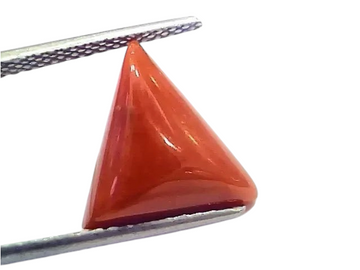 6.27 Ct 6.96 Ratti Natural Italian Triangle Red Coral Moonga Gemstone - Venus Gems