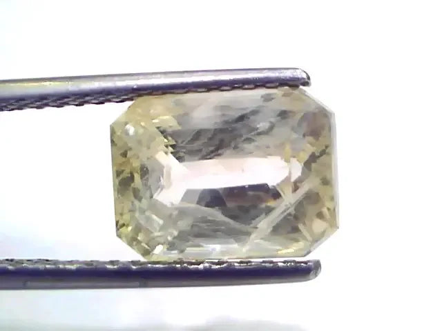 7.07 Ct Certified Unheated Untreated Natural Ceylon Yellow Sapphire - Venus Gems
