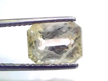 7.07 Ct Certified Unheated Untreated Natural Ceylon Yellow Sapphire - Venus Gems