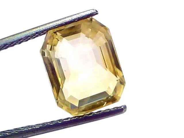 7.03 Ct IGI Certified Unheated Untreated Natural Ceylon Yellow Sapphire - Venus Gems