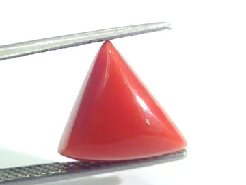 7.24 Ct 12 Ratti Natural Italian Triangle Red Coral Moonga Gemstone