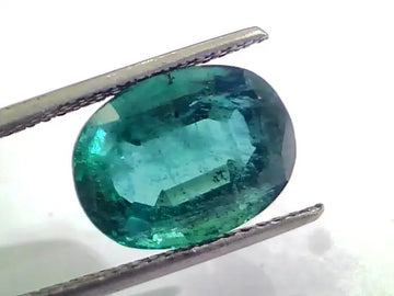 7.26 Ct Untreated Natural Zambian Deep Green Emerald Gemstone