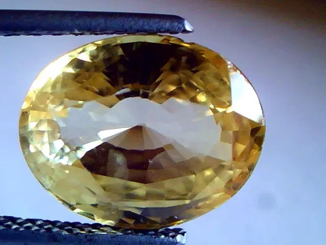 7.37 Ct Untreated Natural Ceylon Yellow Sapphire Pukhraj Gems A+