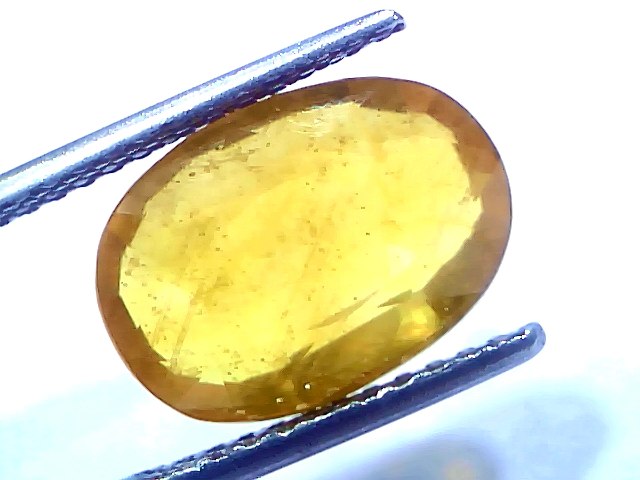 7.39 Carat 8.12 Ratti Certified Natural Yellow Sapphire Pukhraj Stone (Heated)