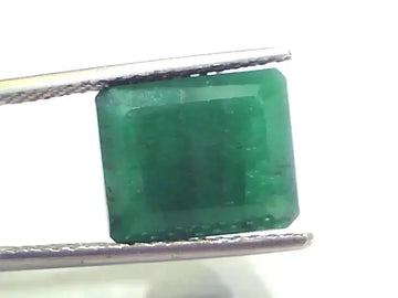 7.56 Ct Certified Untreated Natural Deep Green Zambian Emerald