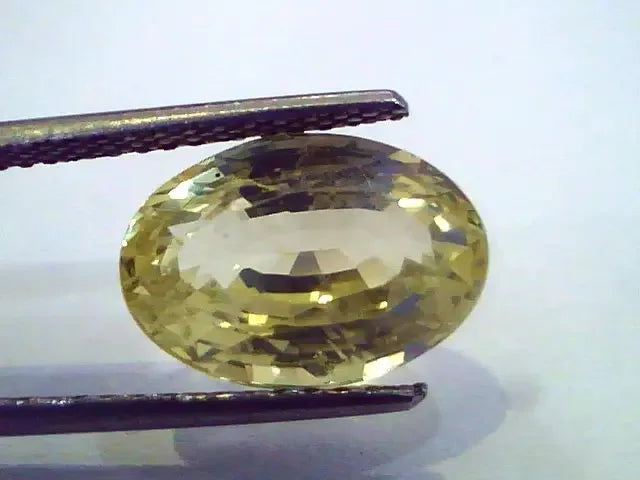 7.77 Ct Unheated Untreated Natural Ceylon Yellow Sapphire Pukhraj - Venus Gems