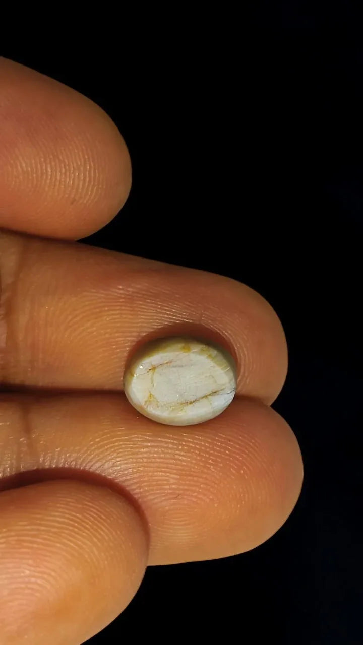 7.05 Ct Certified Untreated Natural Chrysoberyl Cats Eye Lehsunia - Venus Gems
