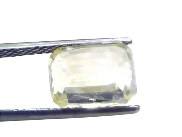 7.07 Ct Certified Unheated Untreated Natural Ceylon Yellow Sapphire - Venus Gems