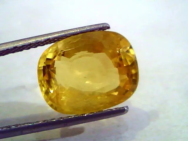 8.04 Ct IGI Certified Unheated Natural Ceylon Yellow Sapphire AAAAA