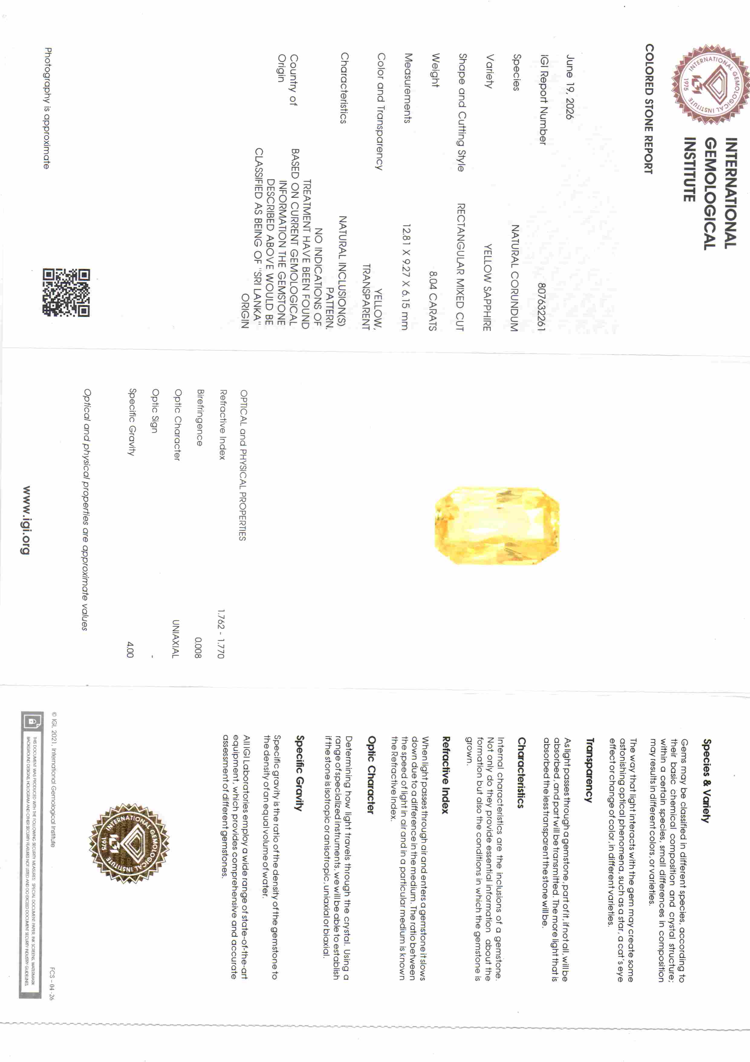 3,53 Karat 3,92 Ratti Zertifizierter Ceylon Gelber Saphir Pukhraj Stein