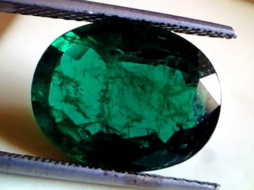 8.10 Ct Deep Green Untreated Natural Zambian Emerald Gemstone