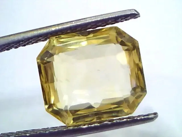 8.50 Ct GII Certified Unheated Untreated Natural Ceylon Yellow Sapphire - Venus Gems