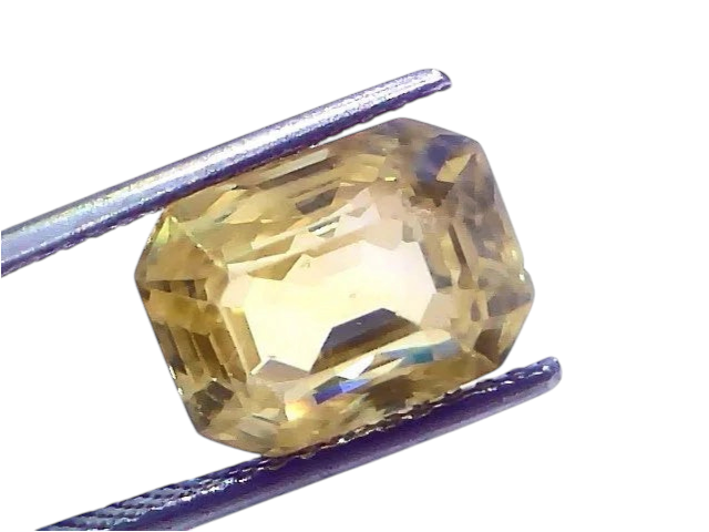 8.32 Ct GII Certified Unheated Untreated Natural Ceylon Yellow Sapphire Pukhraj - Venus Gems