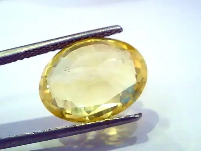 9.08 Ct Unheated Untreated Natural Ceylon Yellow Sapphire/Pukhraj - Venus Gems