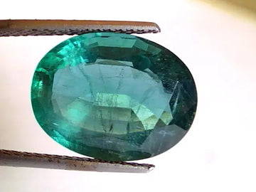 9.11 Ct Bright Green Untreated Natural Zambian Emerald Gemstone AAA