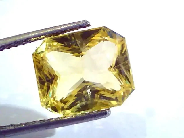9.15 Ct Unheated Untreated Radiant Cut Natural Ceylon Yellow Sapphire - Venus Gems