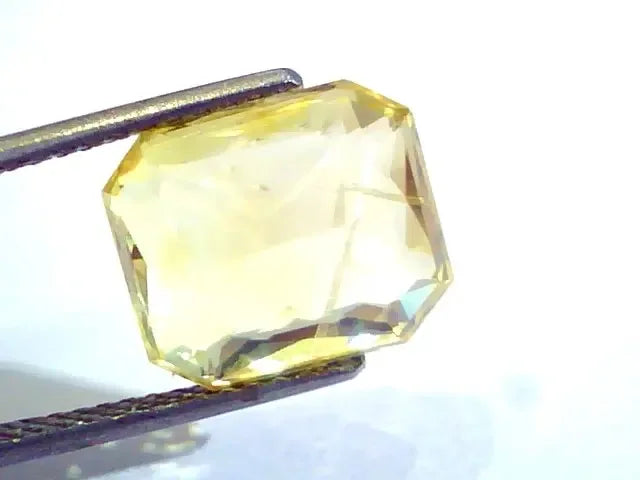 9.15 Ct Unheated Untreated Radiant Cut Natural Ceylon Yellow Sapphire - Venus Gems