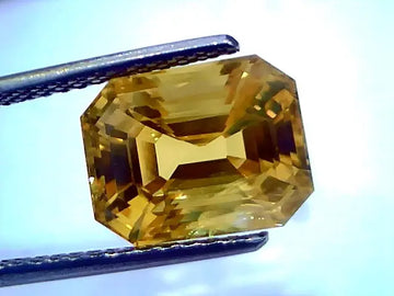 9.23 Ct IGI Certified Unheated Untreated Natural Ceylon Yellow Sapphire AAA