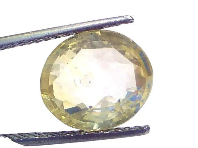 9.26 Ct IGI Certified Unheated Untreated Natural Ceylon Yellow Sapphire - Venus Gems
