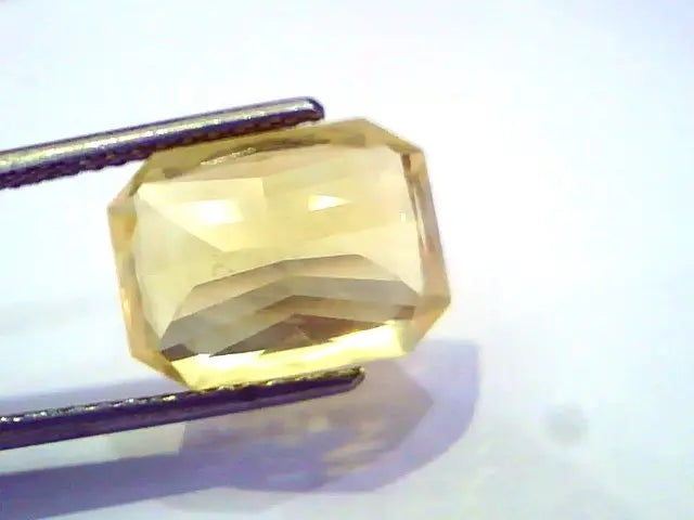 9.45 Ct Unheated Untreated Radiant Cut Natural Ceylon Yellow Sapphire