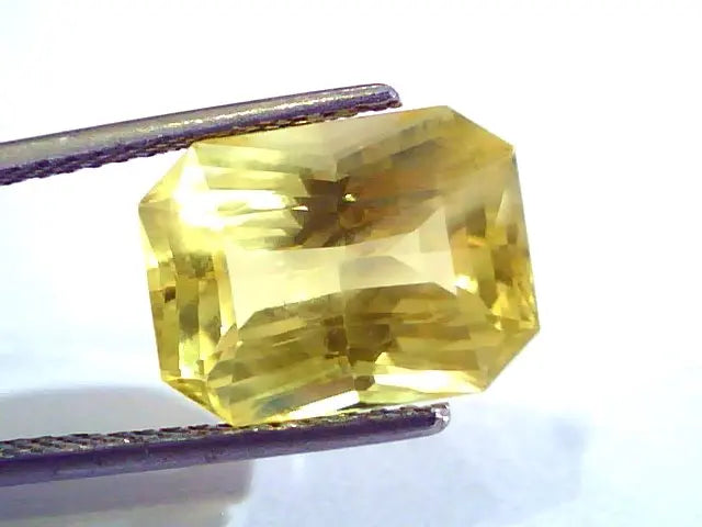 9.45 Ct Unheated Untreated Radiant Cut Natural Ceylon Yellow Sapphire