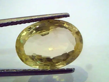 9.67 Ct Unheated Untreated Natural Ceylon Yellow Sapphire Pukhraj - Venus Gems